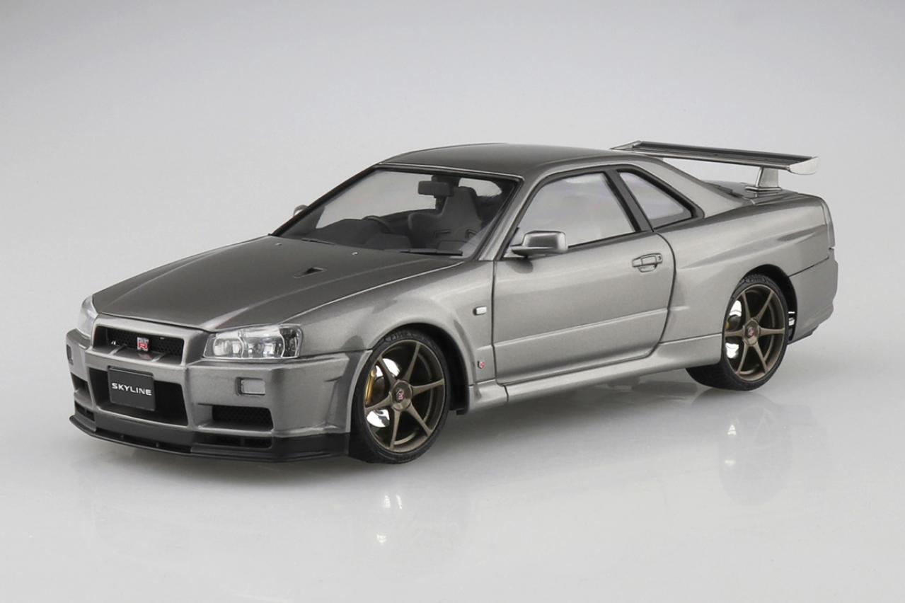 値下げ 1/24 スカイライン R34 プラモ 完成品 クリア磨き上げ